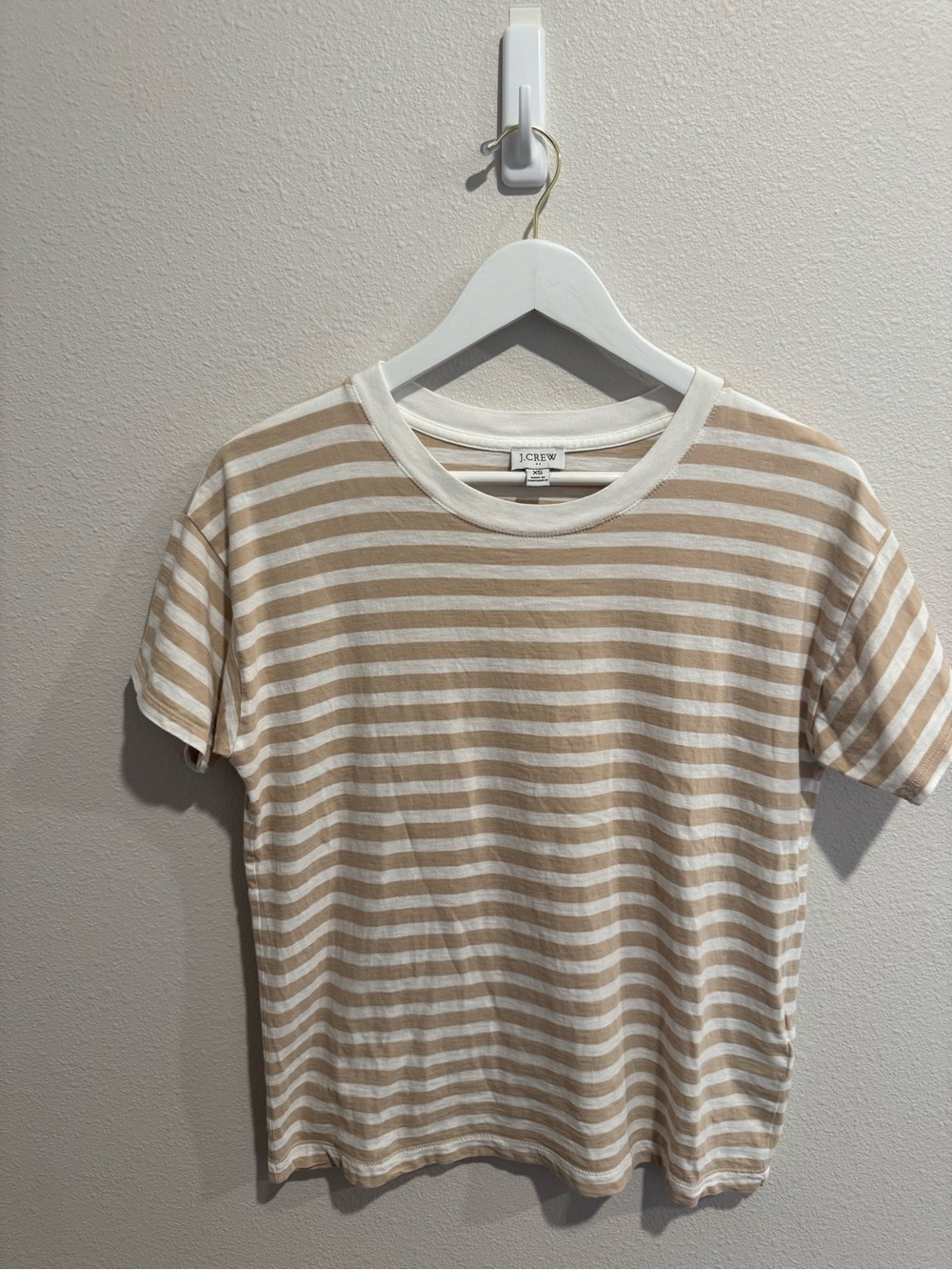 J.Crew Striped Crewneck Tee — Cream & Tan